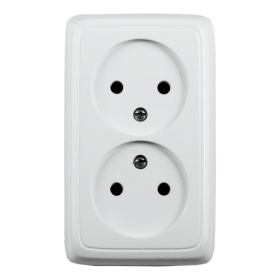 Hegel Альфа наруж Белая РА16-141 Розетка двойная белый