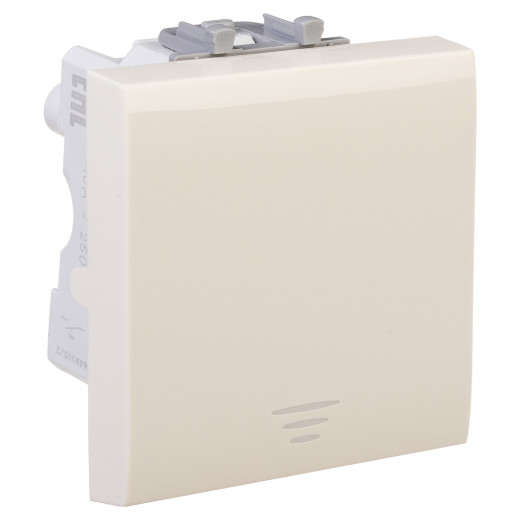 Кнопка одноклавишная модульная, Avanti, ванильная дымка, 2 модуля