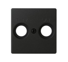 Simon S82 Concept Матовый черный, Накладка для розетки R-TV+SAT с пиктограммой 