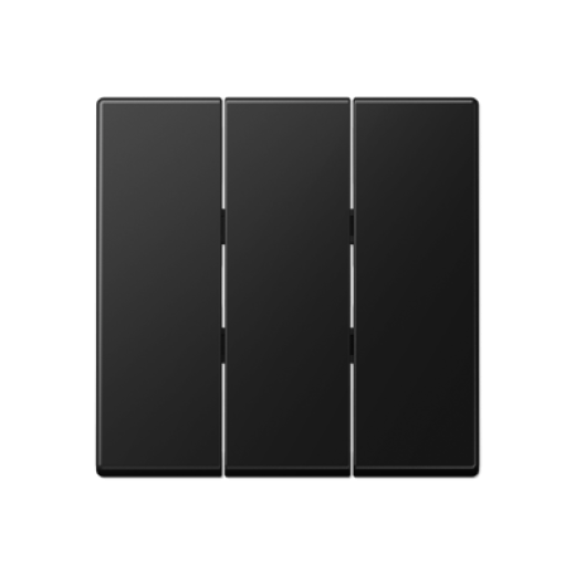 Клавиша для тройных выключателей, термопласт, черный матовый