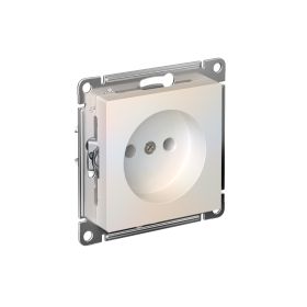 Systeme Electric AtlasDesign Жемчуг Розетка без заземления без шторок, 16А, мех., быстрозажим. клем.
