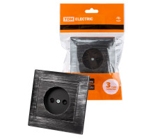 TDM Розетка 2П 10А 250В с защ. шт. старинное серебро 