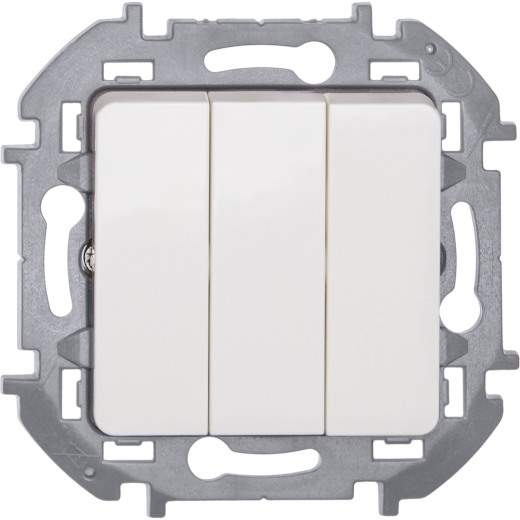 Выключатель трёхклавишный - Legrand/Daccord Inspiria - 10АХ 250В винтовые зажимы - белый