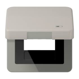 JUNG Рамка с подпружиненной крышкой для USB-механизмов, с центральной платой, платина