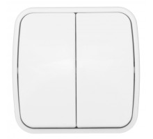 EKF Basic Минск Белый Выключатель 2-кл, 10А, ОП.