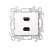 Simon 24 Белый Коннектор 2хUSB 2.0 тип A