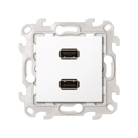 Simon 24 Белый Коннектор 2хUSB 2.0 тип A