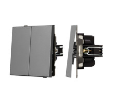 Arlight Механизм выключателя двухклавишный непроходной SWT-TENDO-MK02-PL-GR (230V, 10A) (-)