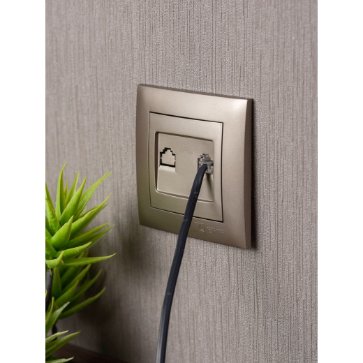 Валенсия лицевая панель розетки Phone 1-местная кашемир EKF PROxima