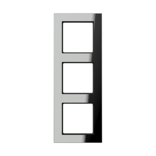 Рамка для вертикальной и горизонтальной установки, 3 поста, стекло, серебряный(зеркальный), A CREATION