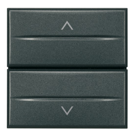 BT Axolute Антрацит Переключатель 2-х кнопочный 16А 1Р (1-0-2), 2 мод..