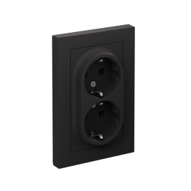 Systeme Electric AtlasDesign Карбон Розетка с/з двойная, 16А, в сборе