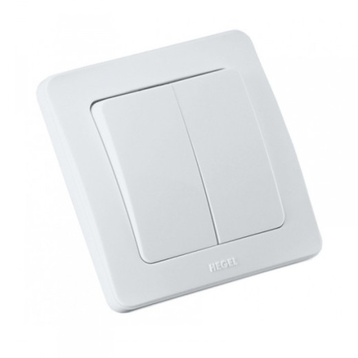 ВС16-351 Выключатель скрытой установки, двухклавишный, цвет белый