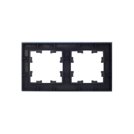 BRITE Рамка 2-мест. РУ-2-2-БрСе стекло сер. IEK