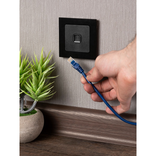 Стокгольм Механизм Розетки RJ-45 1-местной черный EKF PROxima