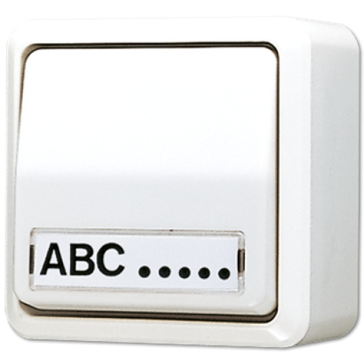 Выключатель 10 AX 250 V ~ для накладного монтажа, с полем для надписи, белый