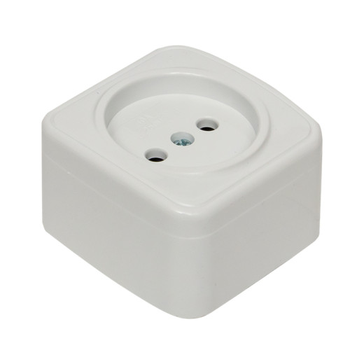 Минск Розетка 1-местная ОП 10А без заземления белая EKF Basic