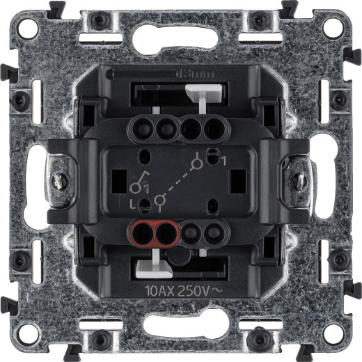 Valena ALLURE.Выключатель 10АХ 250В с лицевой панелью.Безвинтовые зажимы.Антрацит