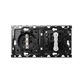 Simon 100 Кит 2 поста механизм 1 розетка Schuko + 2 переключателя (проходные) + суппорт
