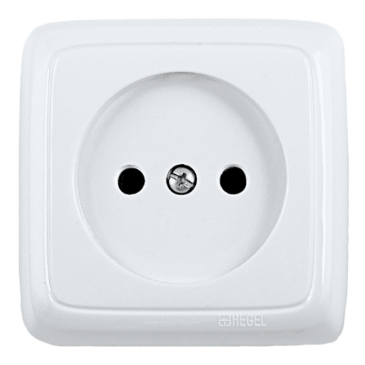 РА16-105 Розетка открытой установки, одноместная, с монтажной пластиной, цвет белый