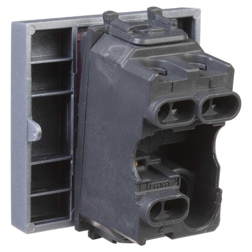 Переключатель одноклавишный модульный, Avanti, закаленная сталь, 2 модуля