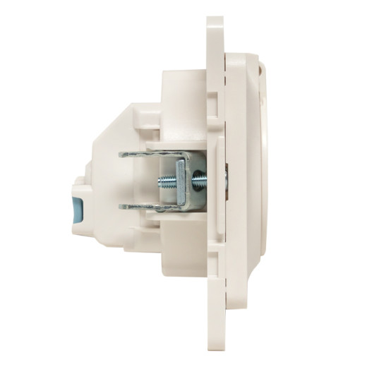 Стокгольм Механизм Розетки 1-местной с/з 16А автоматические клеммы белый с крышкой и защ. штор. IP44 EKF PROxima