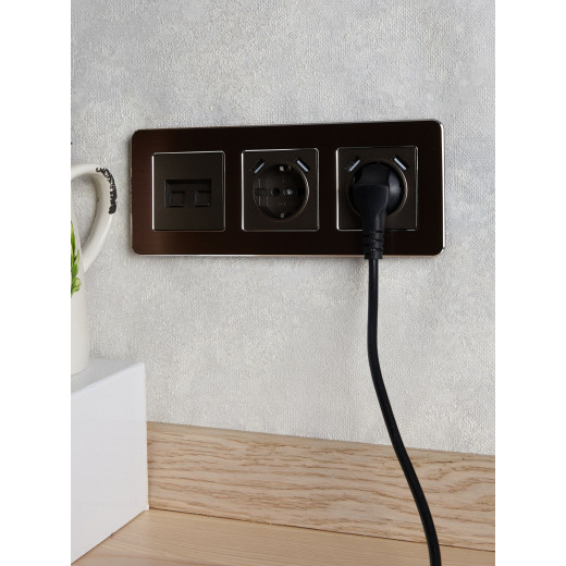 BRITE Роз. с з/к/ш 16А с USB A+A 2,1А РЮш10-1-БрТБ бр. IEK