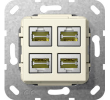 Gira S-55 Разъем MJ RJ45 Cat 6A 10 GB 4 местн.