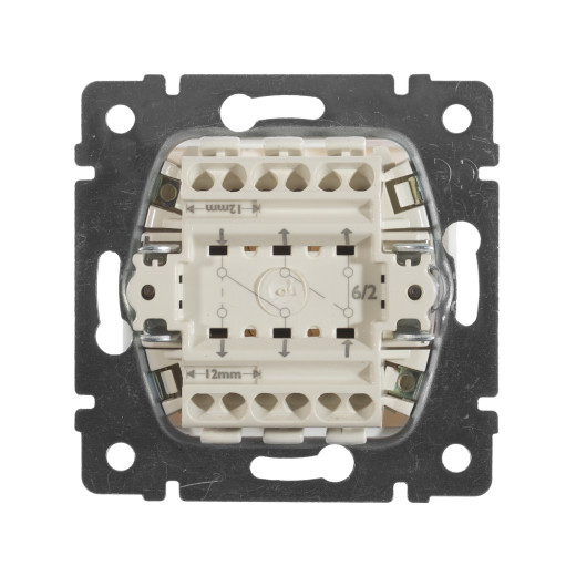 Переключатель двухклавишный - Legrand Valena - 10А 250В схема 6/2 безвинтовые зажимы - белый