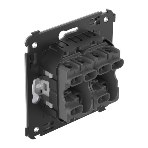 Переключатель двухклавишный в стену, Avanti, закаленная сталь