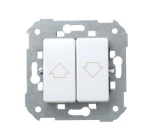 Simon 27 Мех Белый Кнопочный переключатель для управления жалюзи без блокировки, 10А 250В