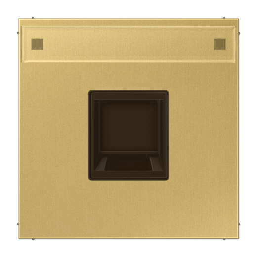 Плата (фиксация защёлкиванием) для одного модуля с полем для надписи, металл, латунь Classic