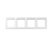 JUNG Рамка 4-кратная с полем для надписи для горизонтальной установки белая