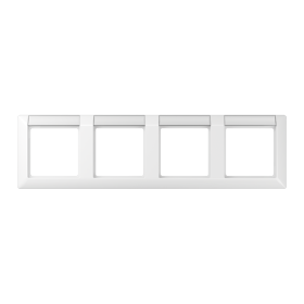 JUNG Рамка 4-кратная с полем для надписи для горизонтальной установки белая