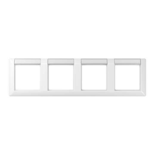 Рамка 4-кратная с полем для надписи для горизонтальной установки, белая