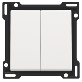 Niko Пластик Белая сталь Клавиша двойная