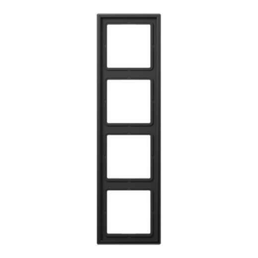 Рамка для вертикальной и горизонтальной установки, 4 поста, металл, dark, Aluminium