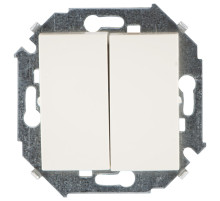 Simon 15 Бежевый Переключатель 2-клавишный, 16А, 250В, винт.зажим