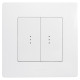Переключатель двухклавишный с подсветкой/индикацией - Legrand Etika - 10А 250В безвинтовые зажимы - белый