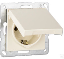 JUNG Розетка SCHUKO® с крышкой термопласт слоновая кость