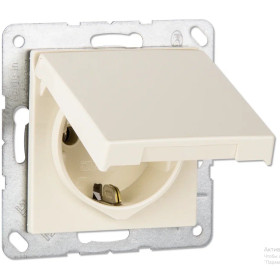 JUNG Розетка SCHUKO® с крышкой термопласт слоновая кость