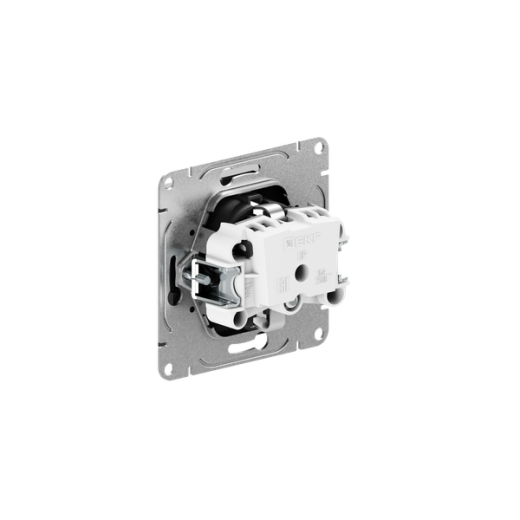 Механизм розетки, 16А, с заземлением, без шторок, чёрный Эпика EKF