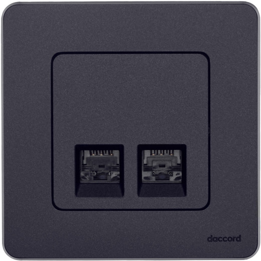 Розетка компьютерная двойная RJ45 категория 6 UTP - Legrand/Daccord Inspiria - антрацит