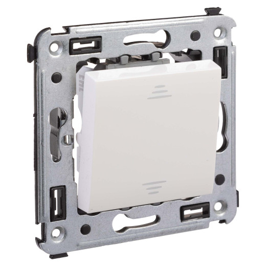 Переключатель одноклавишный в стену, Avanti, белое облако