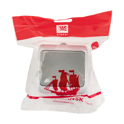 Мурманск Выключатель 1-клавишный 10А IP54 серый EKF