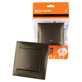 TDM Выключатель 1 кл. с подсветкой 10А бронза 