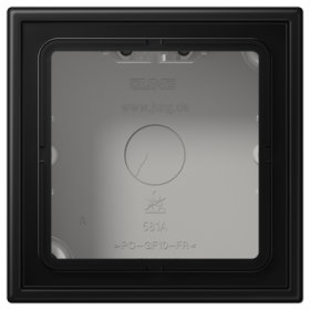 JUNG LS 990 Черный матовый Коробка накладного монтажа 1 пост, с встроенной рамкой