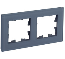 IEK BRITE DECOR Маренго матовый стекло Рамка 2-мест. РУ-2-2-Бр