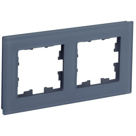 IEK BRITE DECOR Маренго матовый стекло Рамка 2-мест. РУ-2-2-Бр