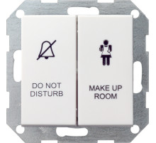 Gira S-55 Бел глянц Выключатель 2-клавишный c индикацией для отелей, в сборе